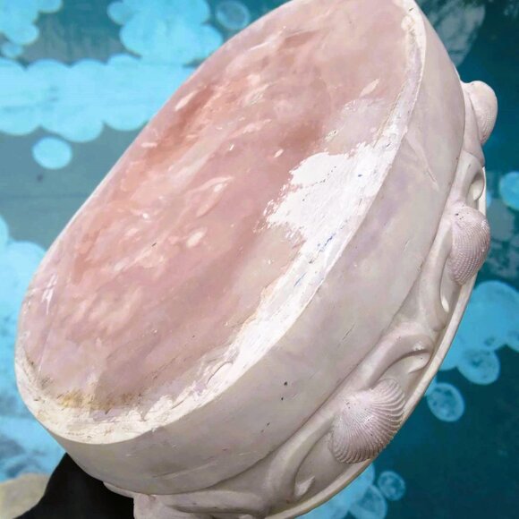 Sculpted Reclining Mermaid with Shells on Oval Carved Soapstone Trinket Dish - Picture 10 of 11